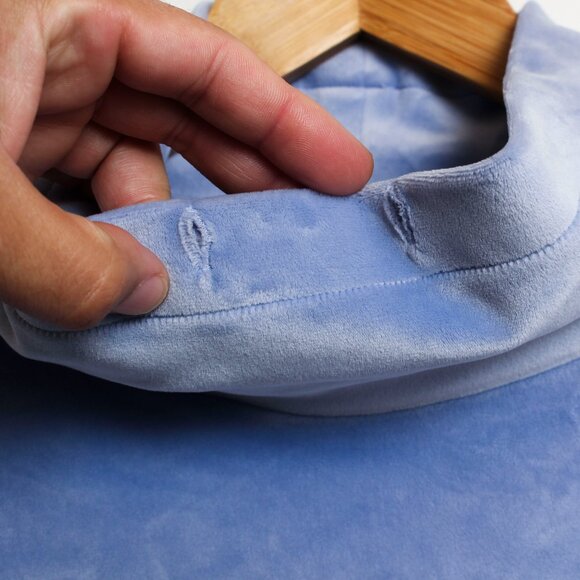 Pink Victorias Secret Velour Varsity Cowl Neck Sweatshirt Womens Small Blue - Picture 4 of 7